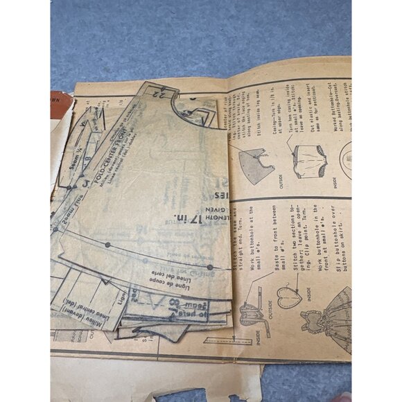 Butterick 7157 Doll Wardrobe Sewing Pattern for 17" Doll Retro Crafting 1950s - Picture 5 of 5